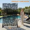 imageOutvita 72 H x 47 W Metal Privacy Screen Indoor Outdoor Privacy Fence Panels Balcony Patio Screen Freestanding Panels for Patio GardenLattice