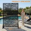 imageOutvita 72 H x 47 W Metal Privacy Screen Indoor Outdoor Privacy Fence Panels Balcony Patio Screen Freestanding Panels for Patio GardenLeaf