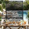 imageOutvita 72 H x 47 W Metal Privacy Screen Indoor Outdoor Privacy Fence Panels Balcony Patio Screen Freestanding Panels for Patio GardenLeaf