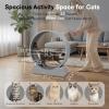 imageOutvita Cat Exercise Wheel for Indoor Cats 315 Cat Treadmill with Detachable Carpet  Locking Mechanism Cats Running Wheel Helps Cats to Lose Weight and Keep Health Easy Assembled GrayGray