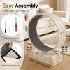 imageOutvita Cat Exercise Wheel for Indoor Cats 315 Cat Treadmill with Detachable Carpet  Locking Mechanism Cats Running Wheel Helps Cats to Lose Weight and Keep Health Easy Assembled GrayWhite