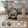 imageOutvita Cat Exercise Wheel for Indoor Cats 315 Cat Treadmill with Detachable Carpet  Locking Mechanism Cats Running Wheel Helps Cats to Lose Weight and Keep Health Easy Assembled GrayBlack