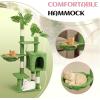 imageOutvita Cat Tree 275in Small Cat Tower MultiLevel Cat Tree Tower with Cat Scratching Post and Pad Cozy Cat Condo Padded Top Bed for Kittens and Indoor Cats Yellow amp Green48 Green