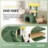 imageOutvita Cat Tree 275in Small Cat Tower MultiLevel Cat Tree Tower with Cat Scratching Post and Pad Cozy Cat Condo Padded Top Bed for Kittens and Indoor Cats Yellow amp Green275 Yellow  Green