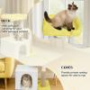 imageOutvita Cat Tree 275in Small Cat Tower MultiLevel Cat Tree Tower with Cat Scratching Post and Pad Cozy Cat Condo Padded Top Bed for Kittens and Indoor Cats Yellow amp Green275 Yellow  White