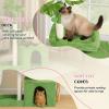 imageOutvita Cat Tree 275in Small Cat Tower MultiLevel Cat Tree Tower with Cat Scratching Post and Pad Cozy Cat Condo Padded Top Bed for Kittens and Indoor Cats Yellow amp Green36 Green