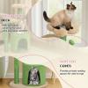 imageOutvita Cat Tree 275in Small Cat Tower MultiLevel Cat Tree Tower with Cat Scratching Post and Pad Cozy Cat Condo Padded Top Bed for Kittens and Indoor Cats Yellow amp Green33 Beige  Green