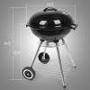imageOutvita Charcoal Grill 18 inch Stainless Steel BBQ Charcoal with Wheels and Storage Holder for Camping Picnic Barbecue Party Outdoor Activities