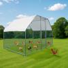 imageOutvita Chicken Coop 65 x 10 FT Large Metal Chicken House Poultry Habitat Cage with Waterproof Cover Walkin Chicken Run Pen for Small Animals Yard Farm Patio6510 FT
