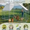 imageOutvita Chicken Coop 65 x 10 FT Large Metal Chicken House Poultry Habitat Cage with Waterproof Cover Walkin Chicken Run Pen for Small Animals Yard Farm Patio6510 FT