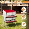 imageOutvita Chicken Nesting Boxes 8 Compartments Metal Nesting Boxes for Chickens with Metal Legs Wall Mount for Laying Eggs with Swing Perch and Roll Away Egg Collection for Chicken Coop RedRed