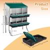 imageOutvita Chicken Nesting Boxes 8 Compartments Metal Nesting Boxes for Chickens with Metal Legs Wall Mount for Laying Eggs with Swing Perch and Roll Away Egg Collection for Chicken Coop RedGreen