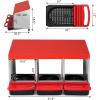 imageOutvita Chicken Nesting Boxes 8 Compartments Metal Nesting Boxes for Chickens with Metal Legs Wall Mount for Laying Eggs with Swing Perch and Roll Away Egg Collection for Chicken Coop RedRed