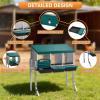 imageOutvita Chicken Nesting Boxes 8 Compartments Metal Nesting Boxes for Chickens with Metal Legs Wall Mount for Laying Eggs with Swing Perch and Roll Away Egg Collection for Chicken Coop RedGreen