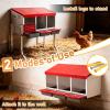 imageOutvita Chicken Nesting Boxes 8 Compartments Metal Nesting Boxes for Chickens with Metal Legs Wall Mount for Laying Eggs with Swing Perch and Roll Away Egg Collection for Chicken Coop RedRed
