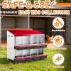 imageOutvita Chicken Nesting Boxes 8 Compartments Metal Nesting Boxes for Chickens with Metal Legs Wall Mount for Laying Eggs with Swing Perch and Roll Away Egg Collection for Chicken Coop RedRed
