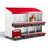 imageOutvita Chicken Nesting Boxes 8 Compartments Metal Nesting Boxes for Chickens with Metal Legs Wall Mount for Laying Eggs with Swing Perch and Roll Away Egg Collection for Chicken Coop RedRed