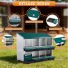 imageOutvita Chicken Nesting Boxes 8 Compartments Metal Nesting Boxes for Chickens with Metal Legs Wall Mount for Laying Eggs with Swing Perch and Roll Away Egg Collection for Chicken Coop RedGreen