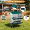 imageOutvita Chicken Nesting Boxes 8 Compartments Metal Nesting Boxes for Chickens with Metal Legs Wall Mount for Laying Eggs with Swing Perch and Roll Away Egg Collection for Chicken Coop RedGreen
