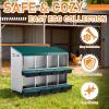 imageOutvita Chicken Nesting Boxes 8 Compartments Metal Nesting Boxes for Chickens with Metal Legs Wall Mount for Laying Eggs with Swing Perch and Roll Away Egg Collection for Chicken Coop RedGreen