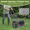 imageOutvita Compost Spreader and Peat Moss Spreader 24 PushTowBehind Roller Lawn Spreader with Steel Mesh Basket Garden Spreader for Spreading Manure Mulch Topsoil