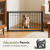 imageOutvita Dog Gate FreeStanding 21 Height Pet Gate Extra Wide Dog Gates for Stairs Doorways Front Porch Fireplace 39  67 Wide Metal Adjustable Pet Fence Indoor Black21High