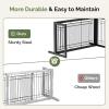 imageOutvita Dog Gate FreeStanding 21 Height Pet Gate Extra Wide Dog Gates for Stairs Doorways Front Porch Fireplace 39  67 Wide Metal Adjustable Pet Fence Indoor Black21High