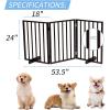 imageOutvita Dog Gate FreeStanding 21 Height Pet Gate Extra Wide Dog Gates for Stairs Doorways Front Porch Fireplace 39  67 Wide Metal Adjustable Pet Fence Indoor Black24High