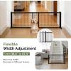 imageOutvita Dog Gate FreeStanding 21 Height Pet Gate Extra Wide Dog Gates for Stairs Doorways Front Porch Fireplace 39  67 Wide Metal Adjustable Pet Fence Indoor Black21High