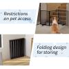 imageOutvita Dog Gate FreeStanding 21 Height Pet Gate Extra Wide Dog Gates for Stairs Doorways Front Porch Fireplace 39  67 Wide Metal Adjustable Pet Fence Indoor Black24High