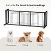 imageOutvita Dog Gate FreeStanding 21 Height Pet Gate Extra Wide Dog Gates for Stairs Doorways Front Porch Fireplace 39  67 Wide Metal Adjustable Pet Fence Indoor Black21High