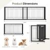 imageOutvita Dog Gate FreeStanding 21 Height Pet Gate Extra Wide Dog Gates for Stairs Doorways Front Porch Fireplace 39  67 Wide Metal Adjustable Pet Fence Indoor Black21High