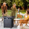 imageOutvita Fire Pit Table 28 50000 BTU Square Metal Propane Fire Table with Lid and Lava Rocks for Outside Garden Backyard Deck Patio