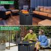 imageOutvita Fire Pit Table 28 50000 BTU Square Metal Propane Fire Table with Lid and Lava Rocks for Outside Garden Backyard Deck Patio