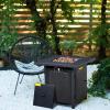 imageOutvita Fire Pit Table 28 50000 BTU Square Metal Propane Fire Table with Lid and Lava Rocks for Outside Garden Backyard Deck Patio