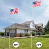 imageOutvita Flag Pole for Outside Aluminum Alloy 25FT Sectional Flagpole with 3x5 USA Flag Gold Ball Top Halyard Rope PVC Sleeve for Commercial Residential Yard Garden Silver PoleConnect polesSilver25ft
