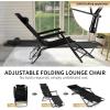 imageOutvita Folding Chaise Lounge Chair Outdoor Adjustable Recliner Chair with Pillow for Camping Beach Poolside Garden Backyard LawnBlack