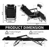 imageOutvita Folding Chaise Lounge Chair Outdoor Adjustable Recliner Chair with Pillow for Camping Beach Poolside Garden Backyard LawnBlack
