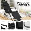 imageOutvita Folding Chaise Lounge Chair Outdoor Adjustable Recliner Chair with Pillow for Camping Beach Poolside Garden Backyard LawnBlack