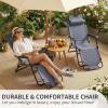 imageOutvita Folding Chaise Lounge Chair Outdoor Adjustable Recliner Chair with Pillow for Camping Beach Poolside Garden Backyard LawnGrey