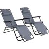 imageOutvita Folding Chaise Lounge Chair Outdoor Adjustable Recliner Chair with Pillow for Camping Beach Poolside Garden Backyard LawnGrey