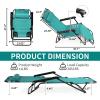 imageOutvita Folding Chaise Lounge Chair Outdoor Adjustable Recliner Chair with Pillow for Camping Beach Poolside Garden Backyard LawnMint Green