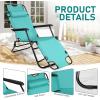imageOutvita Folding Chaise Lounge Chair Outdoor Adjustable Recliner Chair with Pillow for Camping Beach Poolside Garden Backyard LawnMint Green
