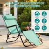 imageOutvita Folding Chaise Lounge Chair Outdoor Adjustable Recliner Chair with Pillow for Camping Beach Poolside Garden Backyard LawnMint Green