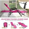 imageOutvita Folding Chaise Lounge Chair Outdoor Adjustable Recliner Chair with Pillow for Camping Beach Poolside Garden Backyard LawnPink