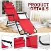 imageOutvita Folding Chaise Lounge Chair Outdoor Adjustable Recliner Chair with Pillow for Camping Beach Poolside Garden Backyard LawnRed