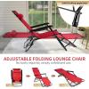 imageOutvita Folding Chaise Lounge Chair Outdoor Adjustable Recliner Chair with Pillow for Camping Beach Poolside Garden Backyard LawnRed