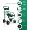 imageOutvita Garden Hose Reel Cart Lawn Water Planting Cart with PU Wheels Heavy Duty Outdoor Yard Water Planting Truck Holds 300Feet of 58Inch Hose with Storage Basket for Patio FarmGreenGreen