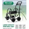imageOutvita Garden Hose Reel Cart Lawn Water Planting Cart with PU Wheels Heavy Duty Outdoor Yard Water Planting Truck Holds 300Feet of 58Inch Hose with Storage Basket for Patio FarmGreenBlack