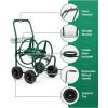 imageOutvita Garden Hose Reel Cart Lawn Water Planting Cart with PU Wheels Heavy Duty Outdoor Yard Water Planting Truck Holds 300Feet of 58Inch Hose with Storage Basket for Patio FarmGreenGreen
